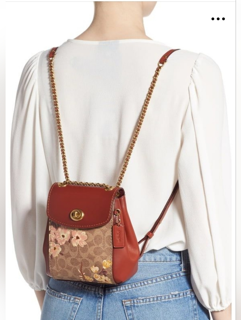 RARE Coach Parker Convertible Backpack 16 In Signature Canvas and Floral Print - Picture 7 of 16